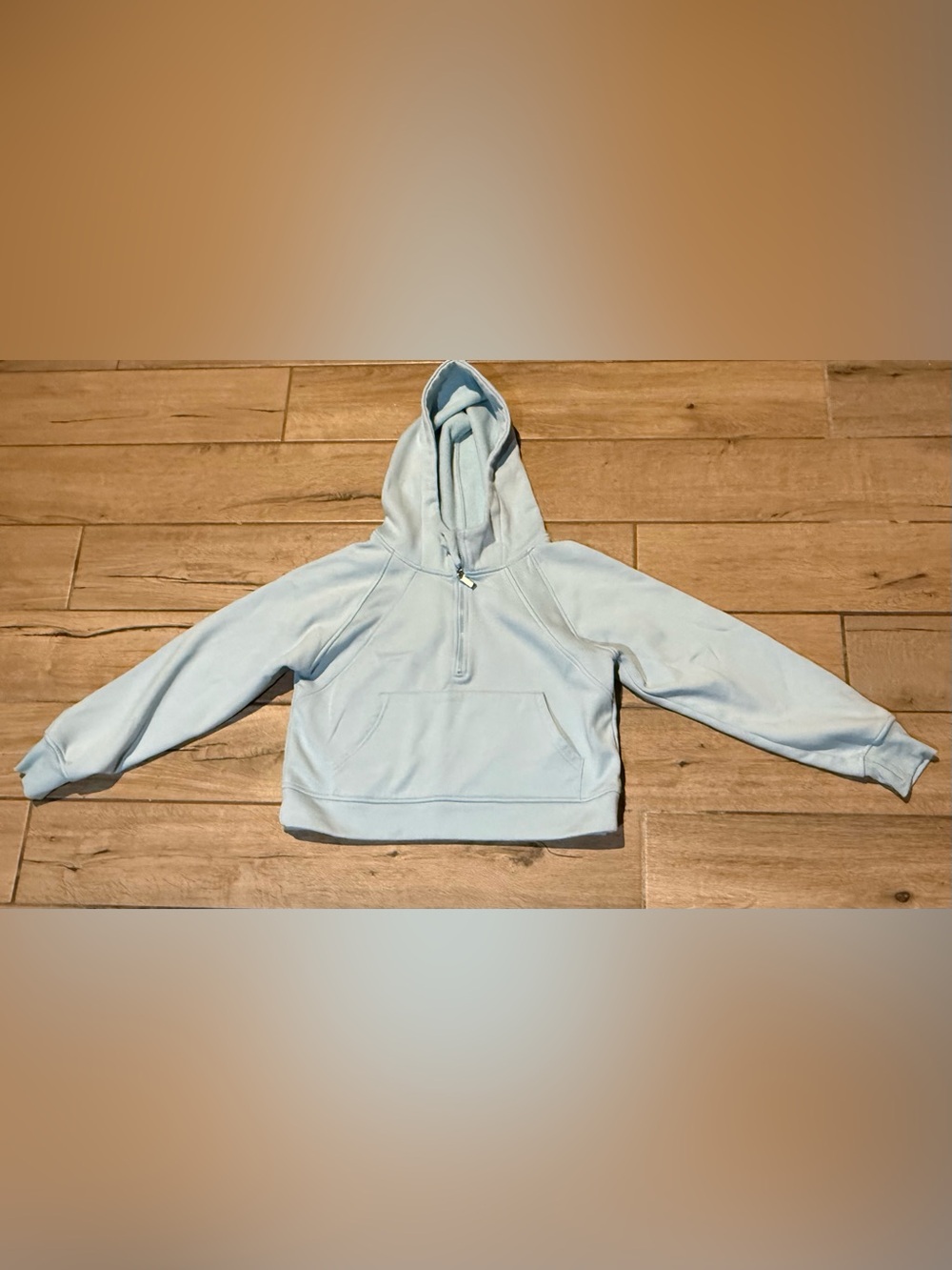 Ulu Light Blue Half-Zip Hoodie Sweatshirt
